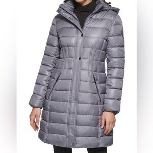 XL light gray GUESS women jacket coat puffer long winter nwot